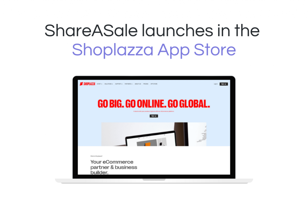 screenshot of the Shoplazza website on a laptop